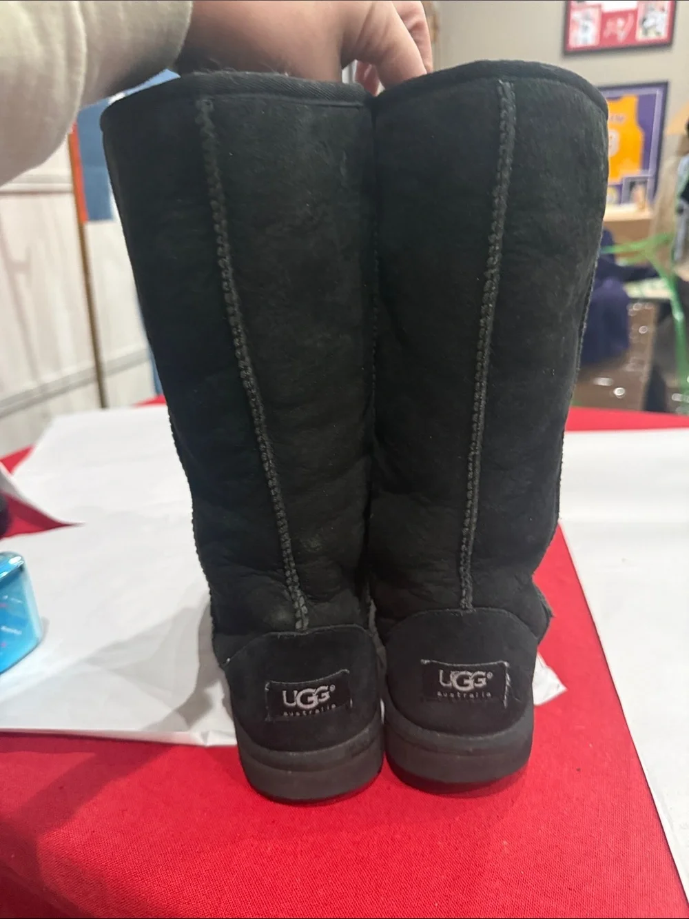 UGG Black Tall Suede Winter Boots